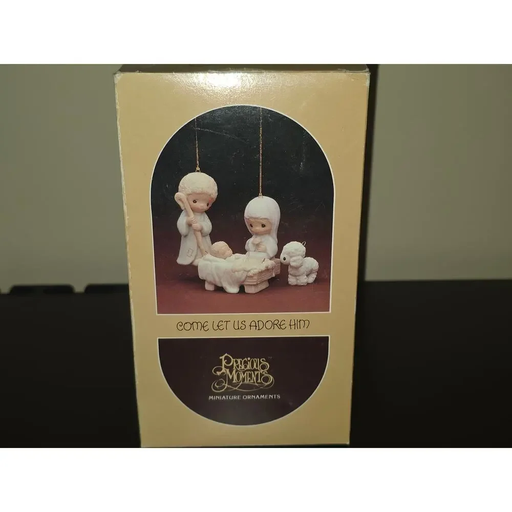 Enesco Precious Moments Miniature Nativity Ornaments Come Let Us Adore Him E5633